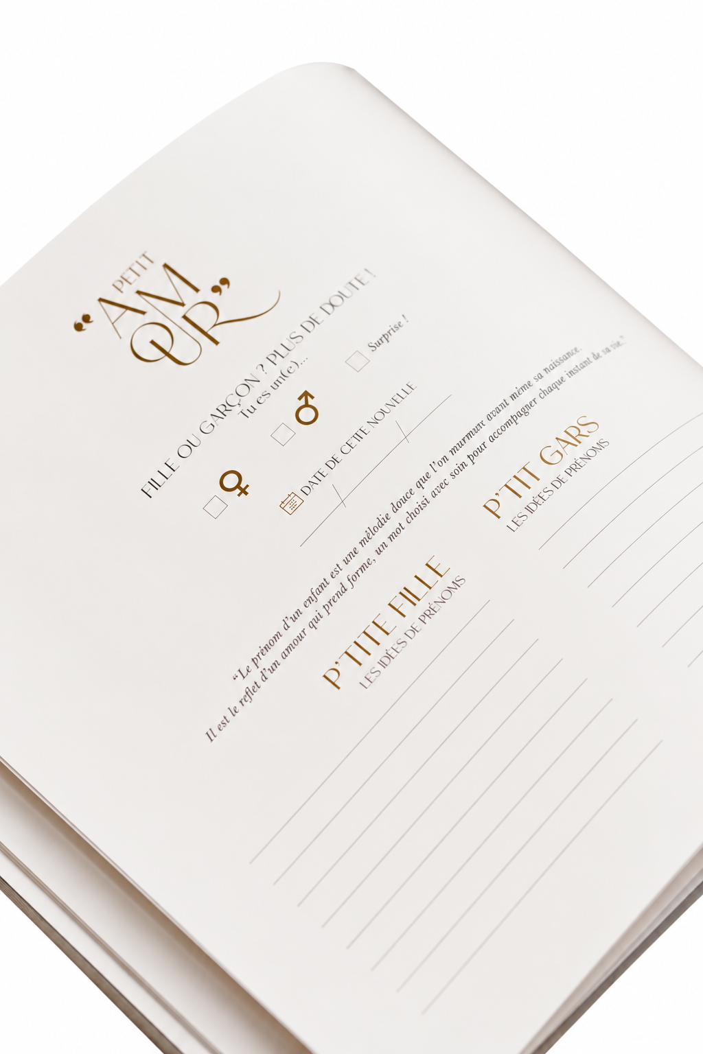 Livre de naissance bébé - Pure - couverture en lin